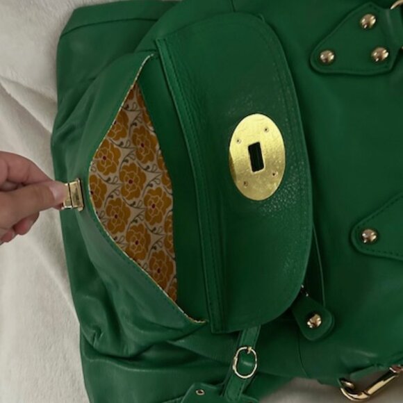 💚 Emma Fox - Kelly Green Genuine Leather handbag - Picture 7 of 12